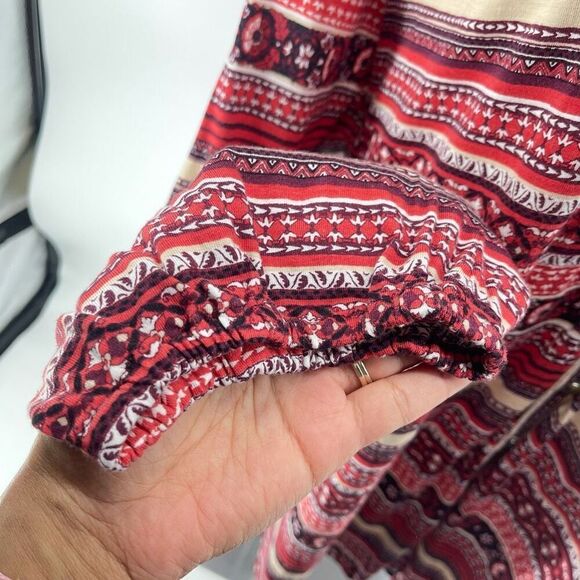 Chelsea Studio Boho Stripe Hi-Low Henley Tunic Top 4X 34/36 NWT Button Front - Picture 7 of 15